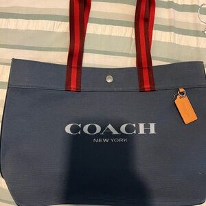 Coach denim canvas tote